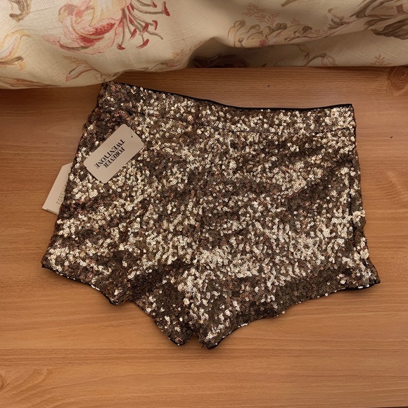 Gold Sequin Shorts (Never Worn, Small) - Picture 2 of 3
